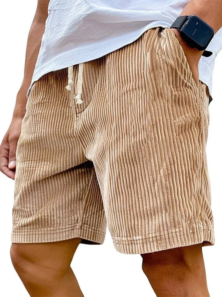 Cade drawstring corduroy shorts - Khaki