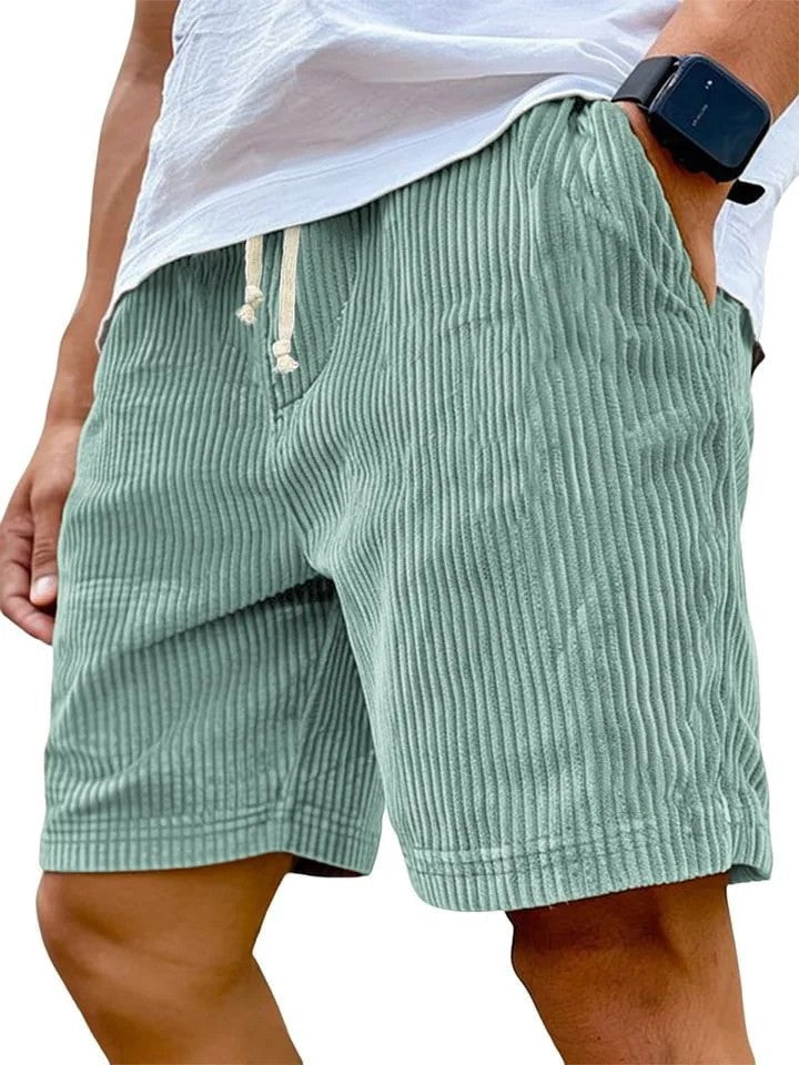 Cade drawstring corduroy shorts - Light Green