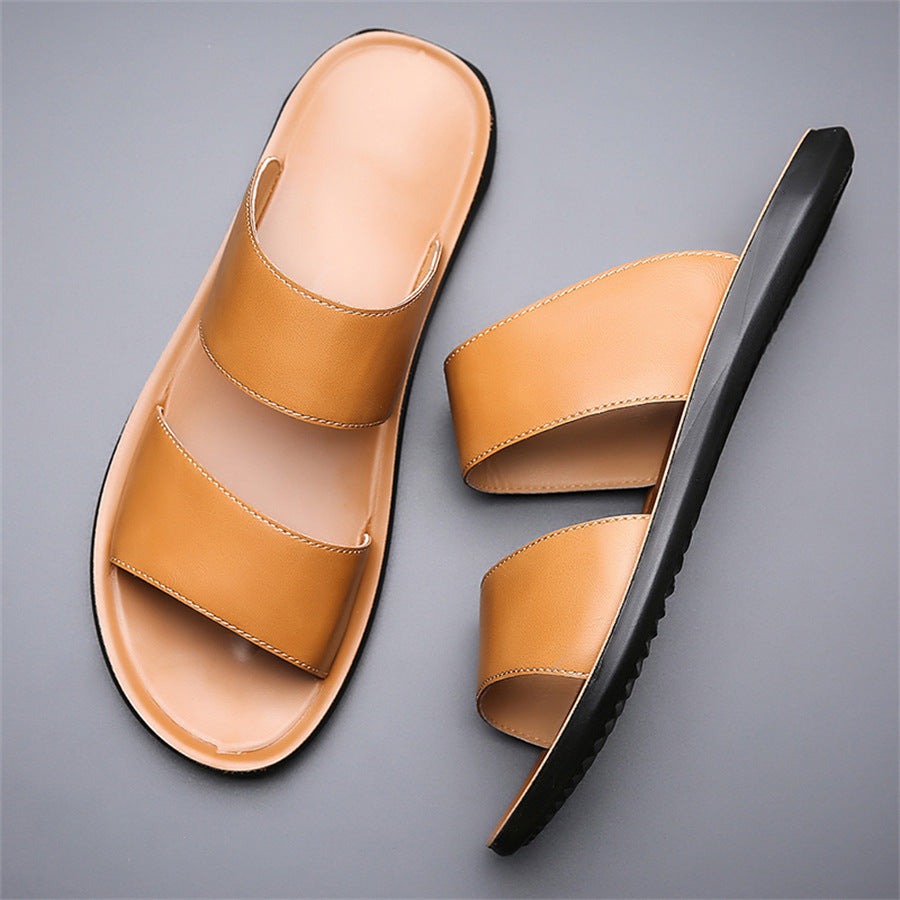 Cade leather slide sandals - Brown