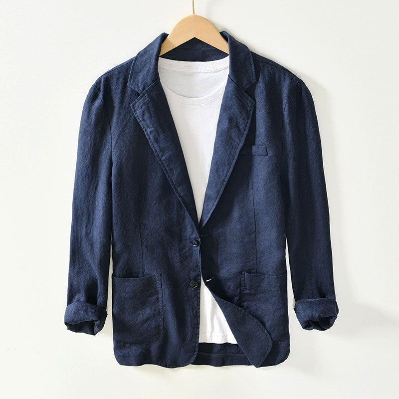 Carter linen blazer - Blue