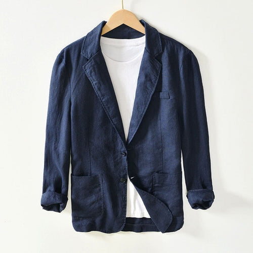 Carter linen blazer - Blue