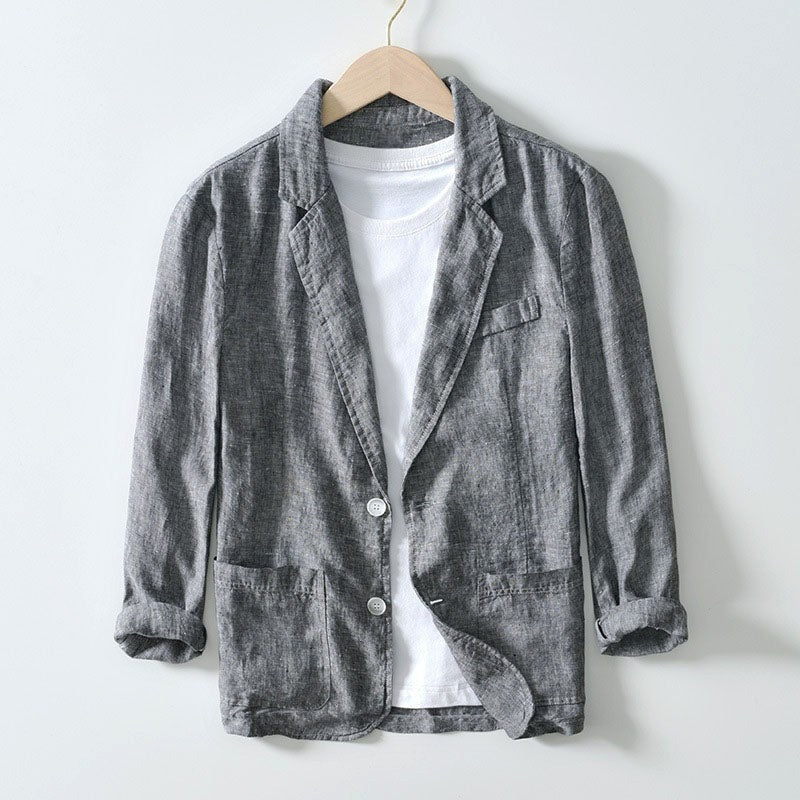 Carter linen blazer - Gray