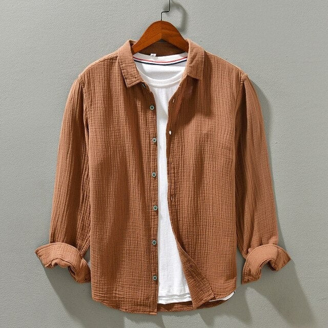 Carter button up summer shirt - Brown