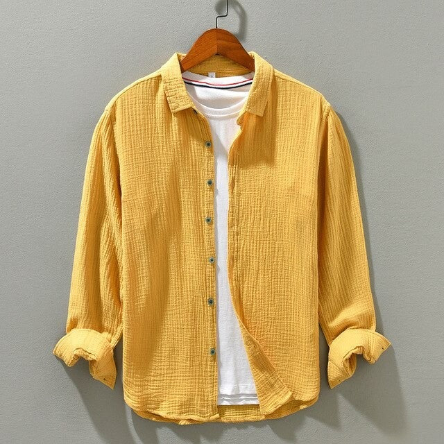 Carter button up summer shirt - Yellow