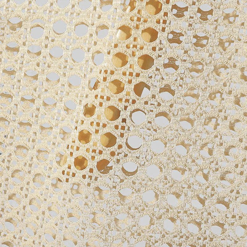 Carter crochet tank top beige open knit fabric closeup