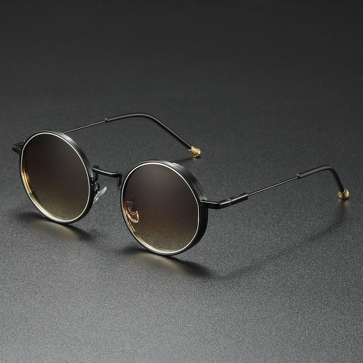 Colton round metal sunglasses - Black
