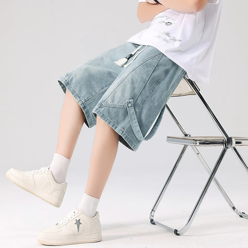 Cooper denim drawstring shorts - Blue