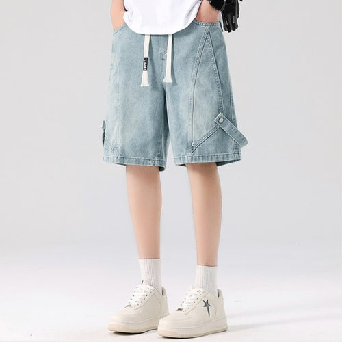 Cooper denim drawstring shorts - Blue