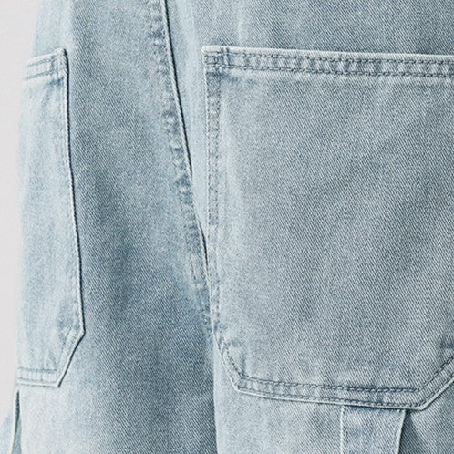 Cooper denim drawstring shorts detail - Blue