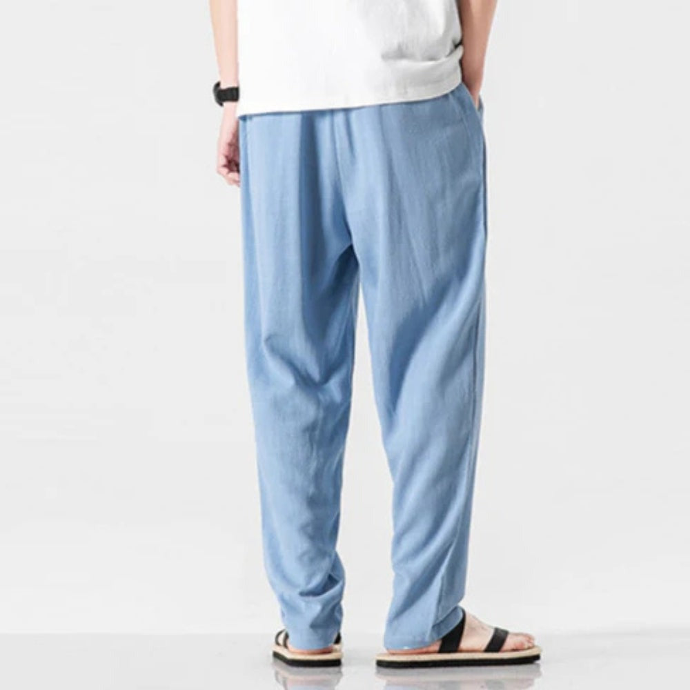 Cooper linen pants - Light Blue back