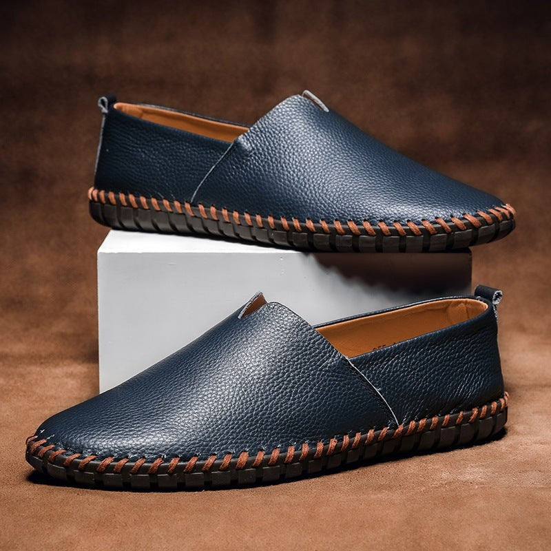 Cooper leather loafers - Blue side view