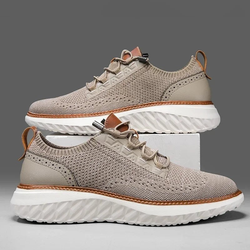 Cooper running sneakers pair view - Khaki