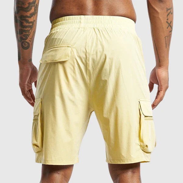 Cooper cargo shorts - Yellow back view