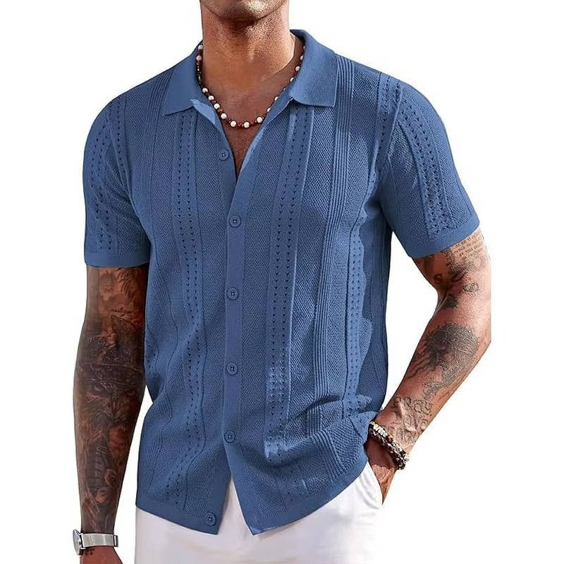 Daniel knit polo shirt - Blue