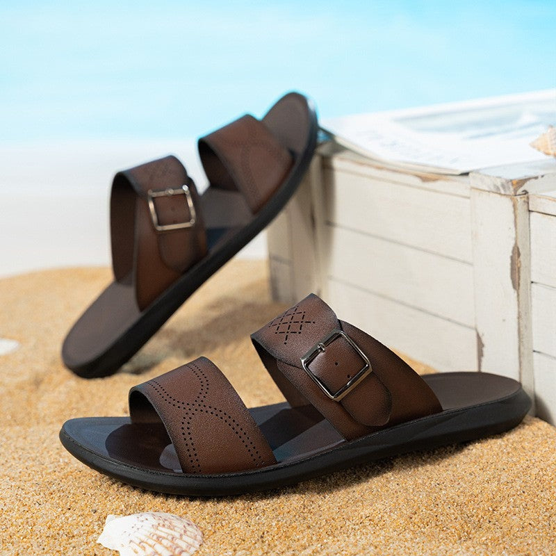 Dave beach sandals - Dark Brown