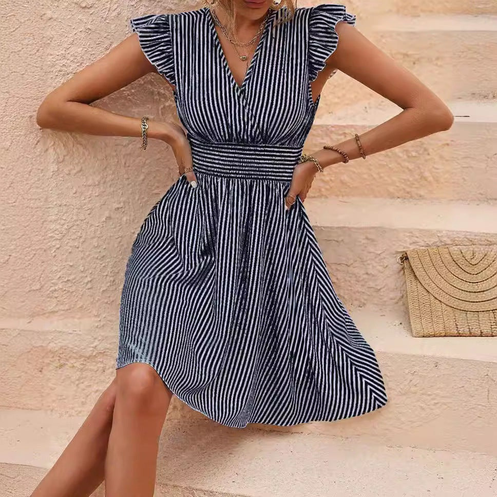 Eden striped dress - Black