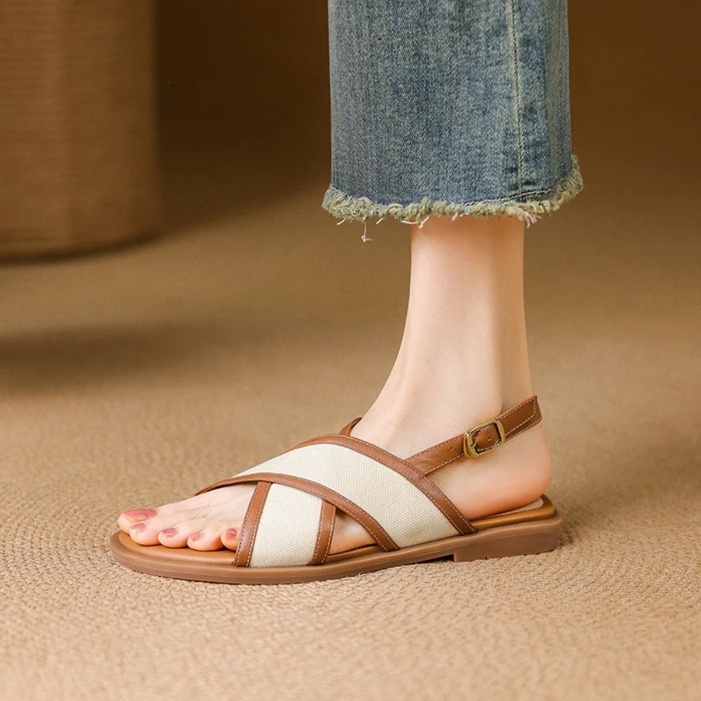 Elena slingback sandals - Brown worn