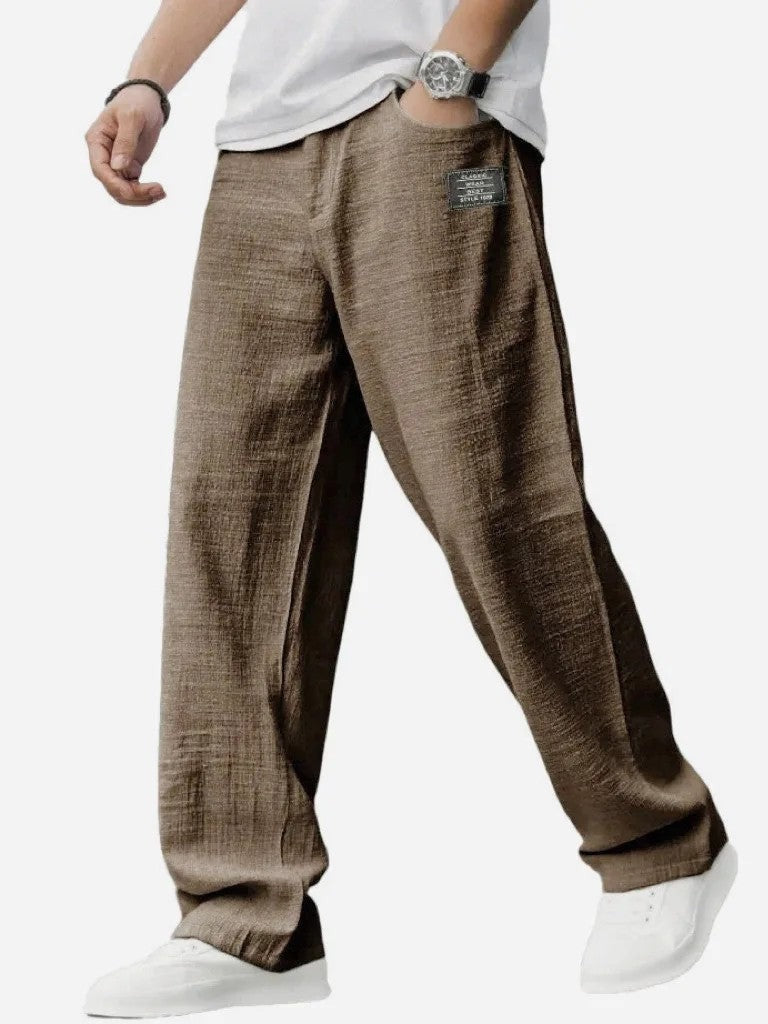 Eli wide leg linen pants - Brown