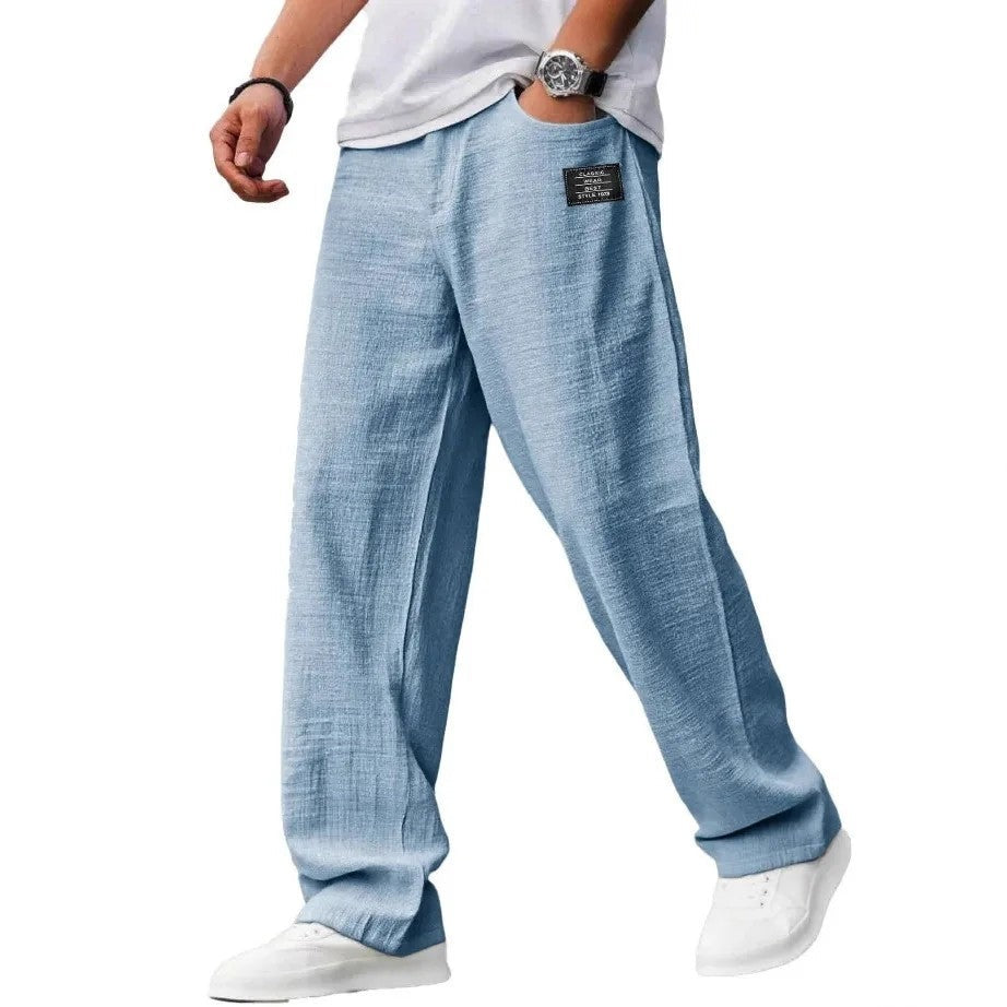 Eli wide leg linen pants - Sky Blue