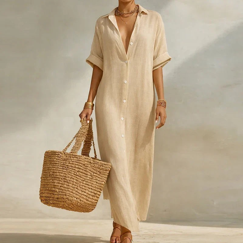 Emma linen dress - Beige