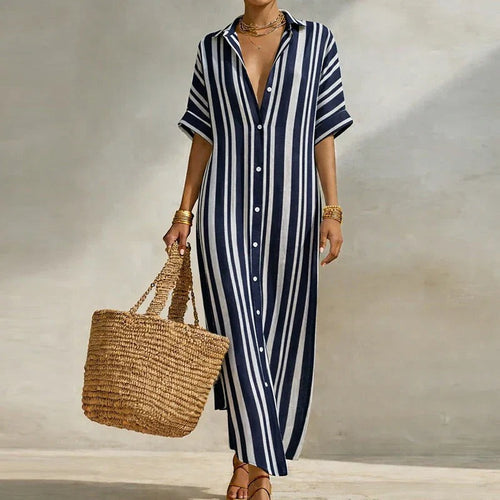 Emma linen dress - Blue
