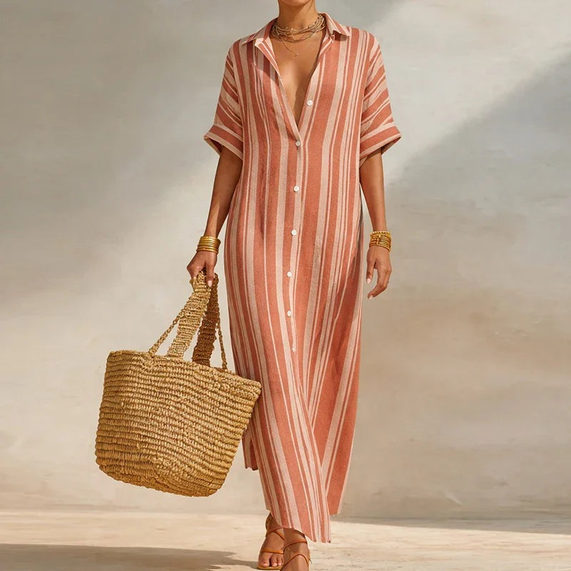 Emma linen dress - Pink