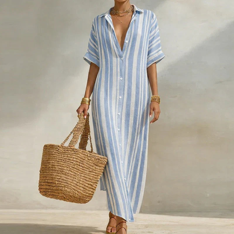 Emma linen dress - Sky Blue