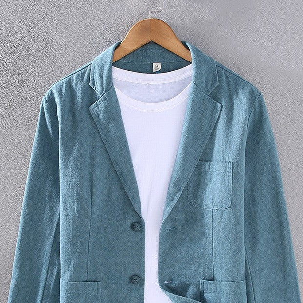 Ezra linen blazer - Blue alt shot