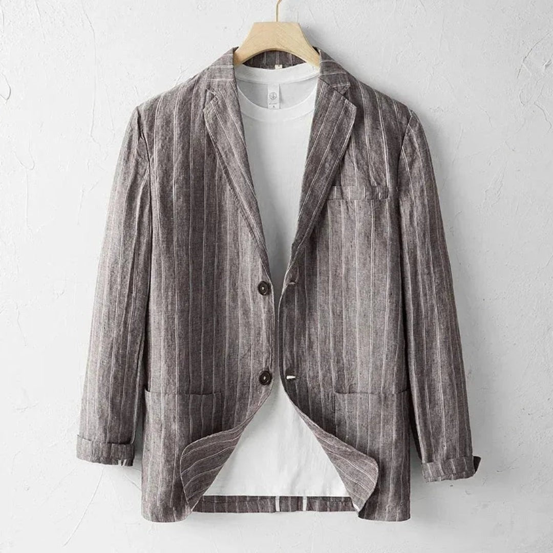 Felix pinstripe linen blazer - Brown