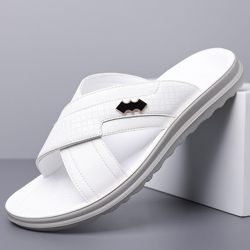 Flynn slide sandals - White