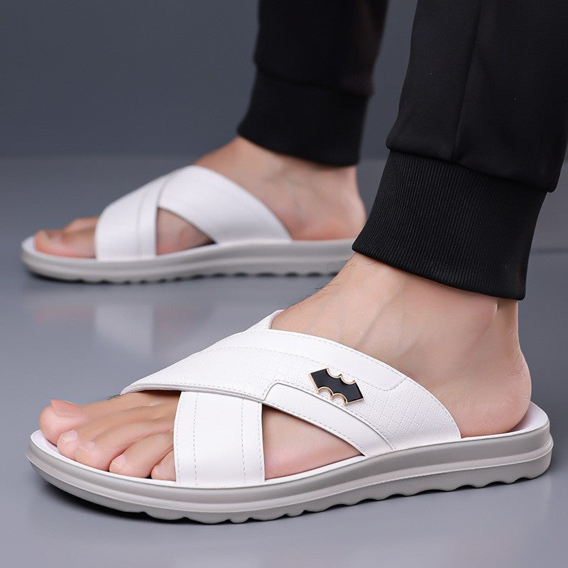 Flynn slide sandals - White
