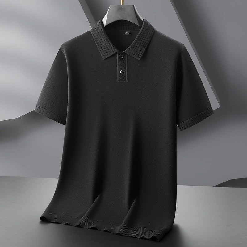 Gideon knit polo shirt - Black
