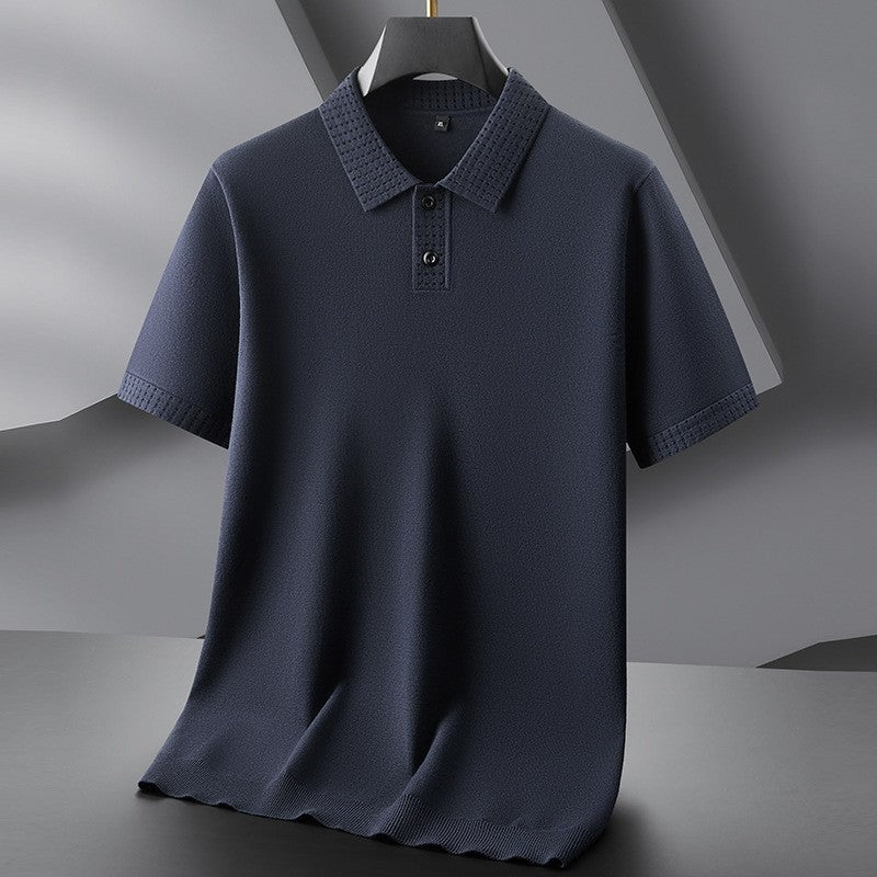 Gideon knit polo shirt - Navy
