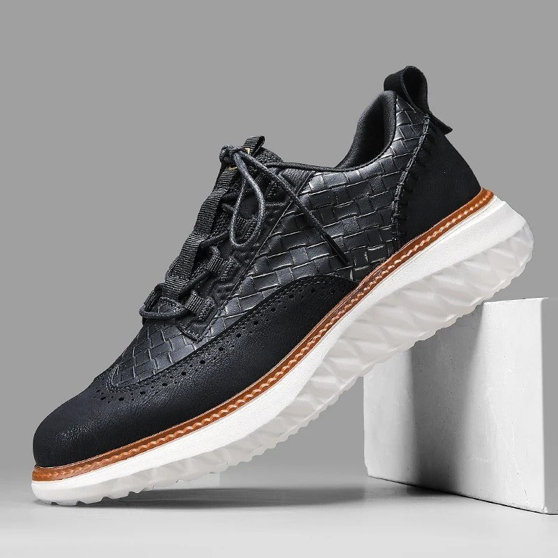 Hayes leather brogue sneakers - Black