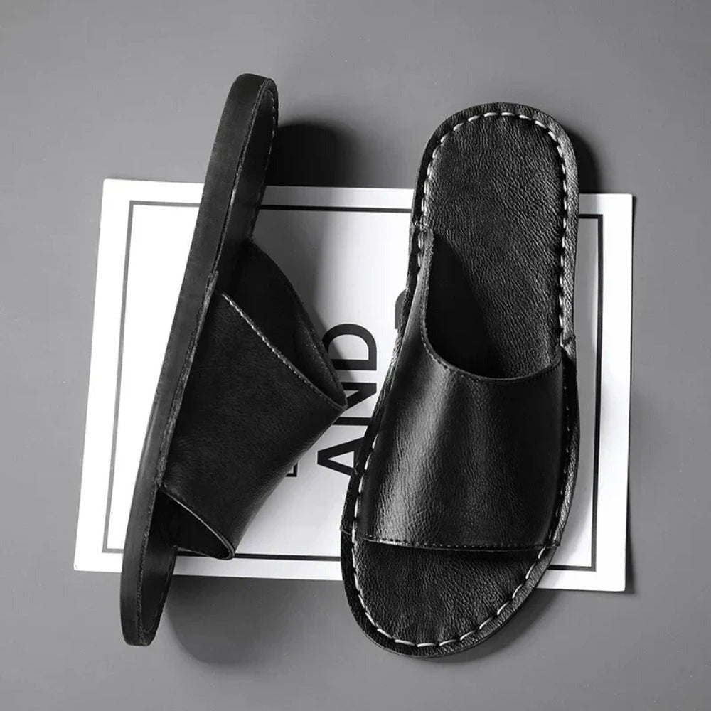 Hayes slide sandals - Black top-down view