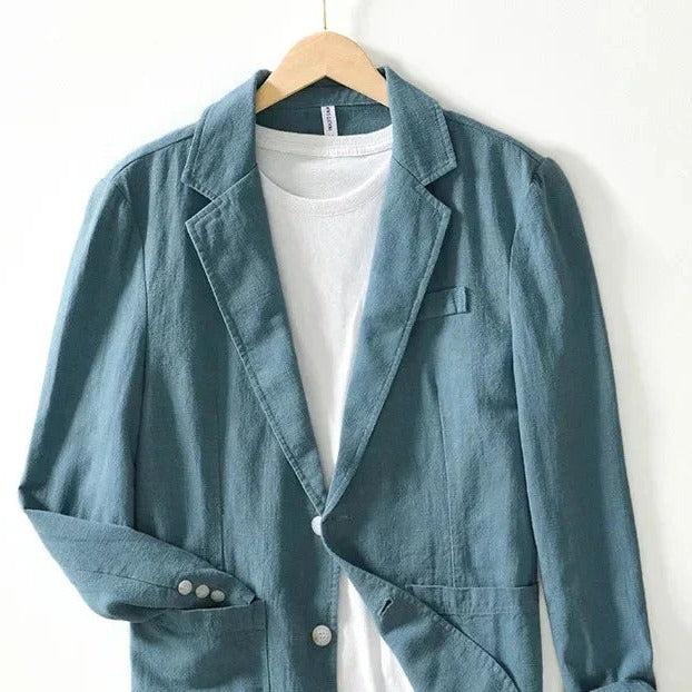 Hayes linen blazer - Blue alt shot