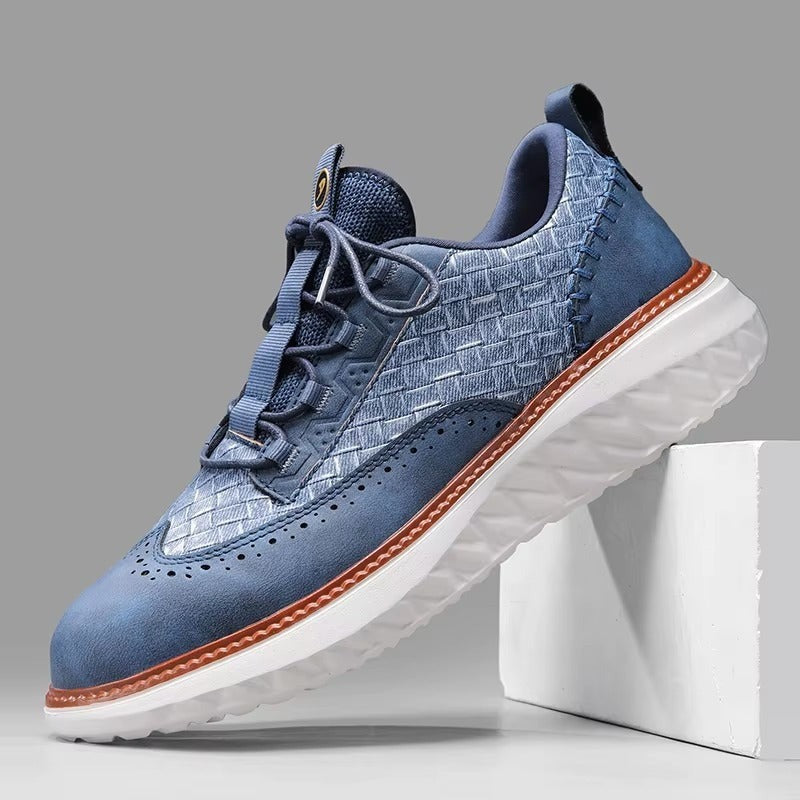 Hayes leather brogue sneakers - Blue