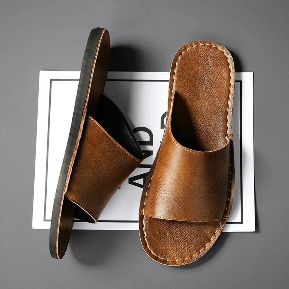 Hayes slide sandals - Brown top-down view