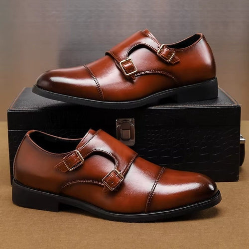 Hayes monk strap dress shoes - Brown