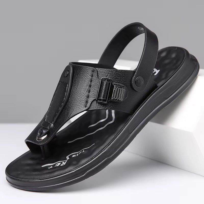 Hayes Black - Men's Summer Beach Flip Flops Sandals