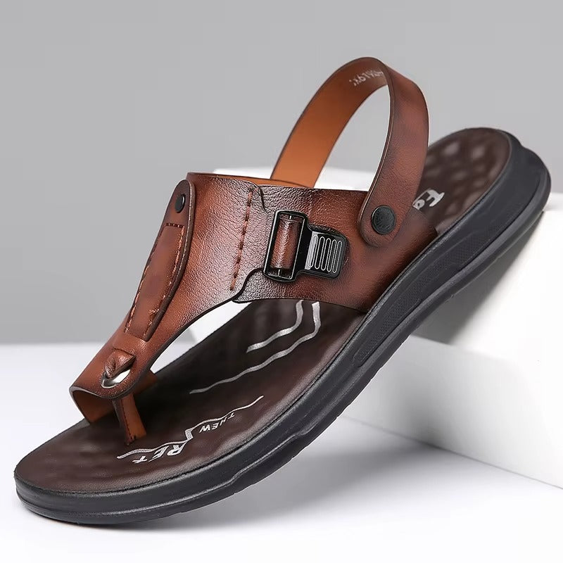 Hayes Brown - Men's Summer Beach Flip Flops Sandals