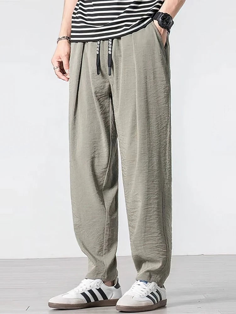 Hayes wide leg linen pants - detail