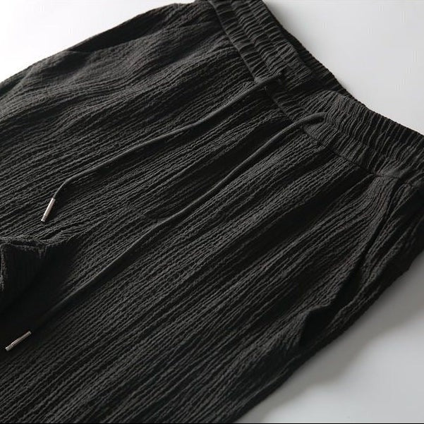Hayes linen set - Black pants detail