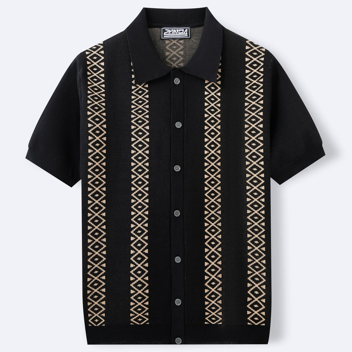 Hayes striped knit polo - Black