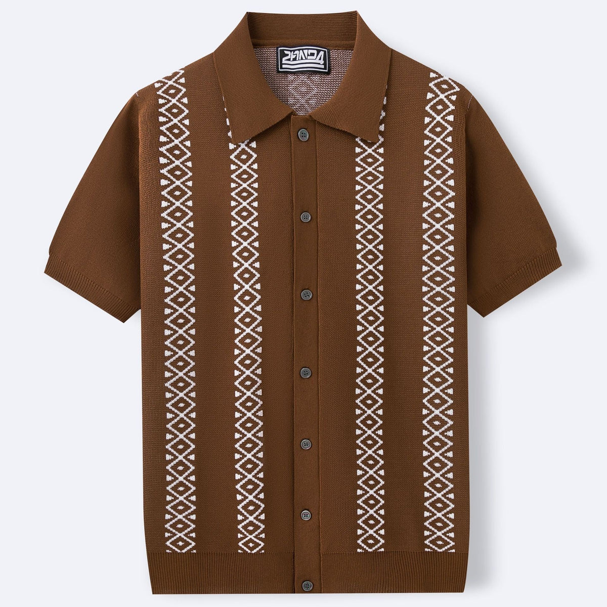 Hayes striped knit polo - Brown