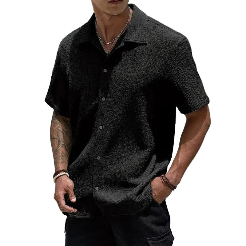 Hayes short sleeve linen shirt - Black