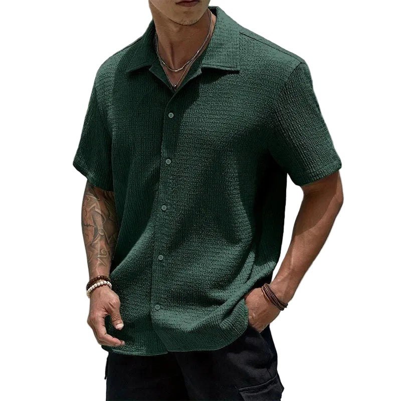 Hayes short sleeve linen shirt - Green