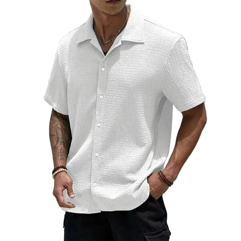 Hayes short sleeve linen shirt - White