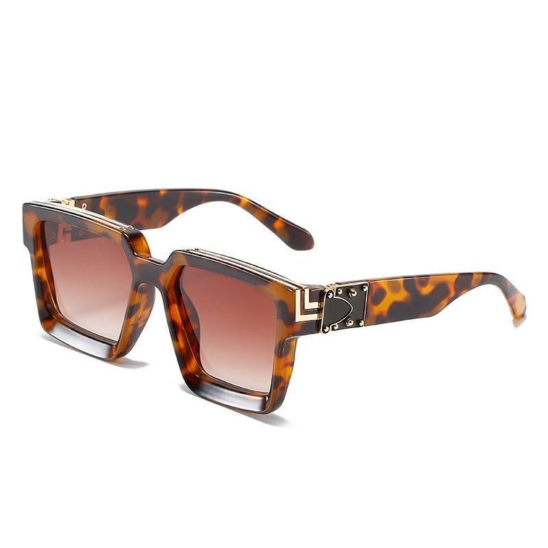 Hayes square retro sunglasses - Leopard