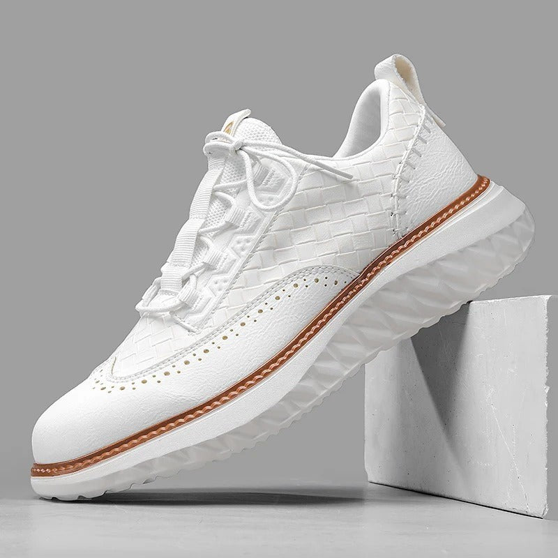Hayes leather brogue sneakers - White